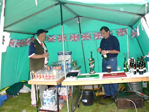 Tony Madsen manning the beer tent - it got busier!!