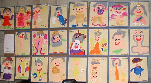 Children's art exhibits in the Church