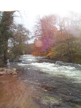 Up Seiont weirs, Nov, sorry about rain on lens!