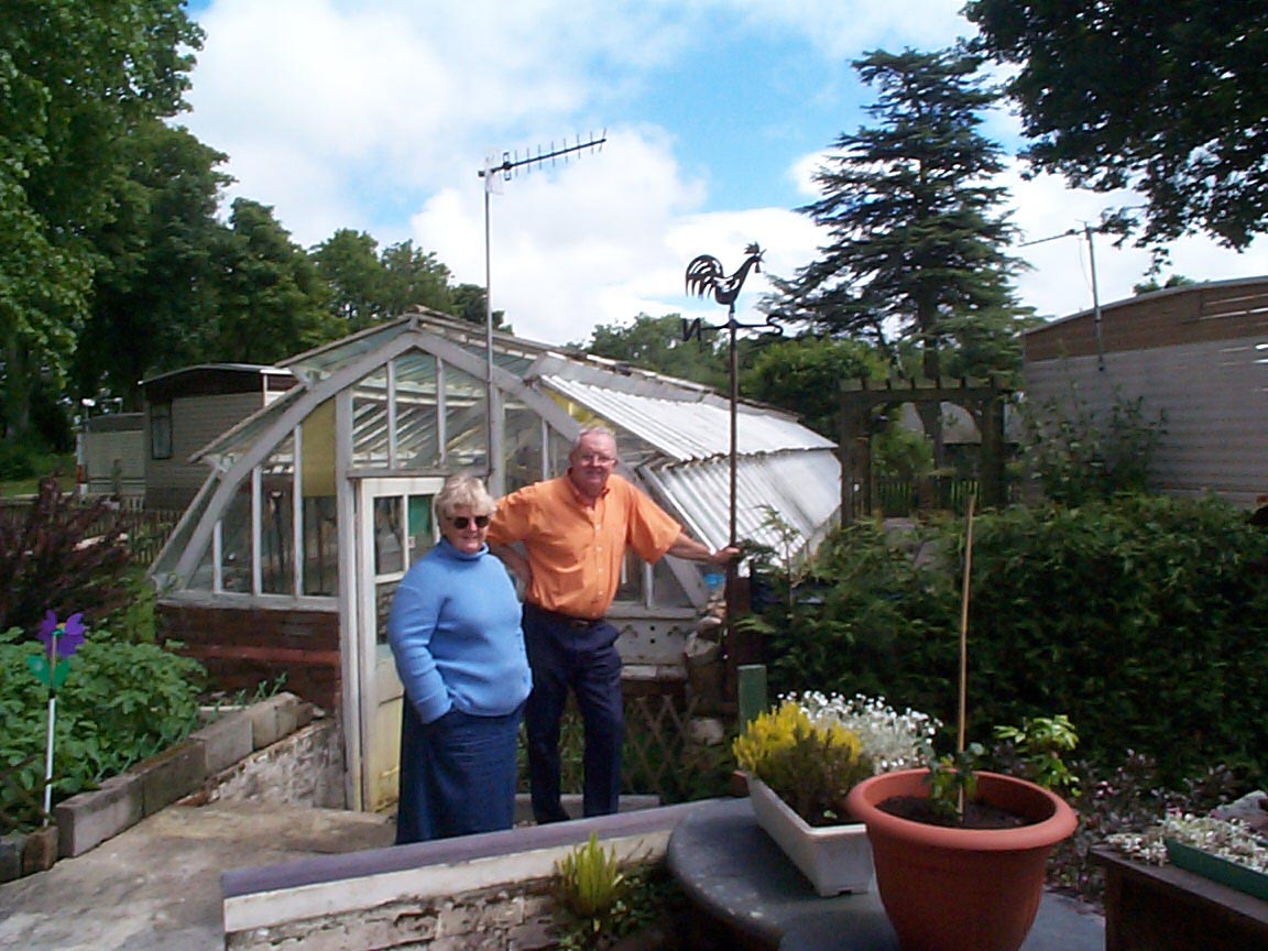 The glass house with Eryl (secretary) and Brian (tomato grower)
